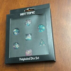 Aqua Ombre Glitter Polyhedral Dice Set
